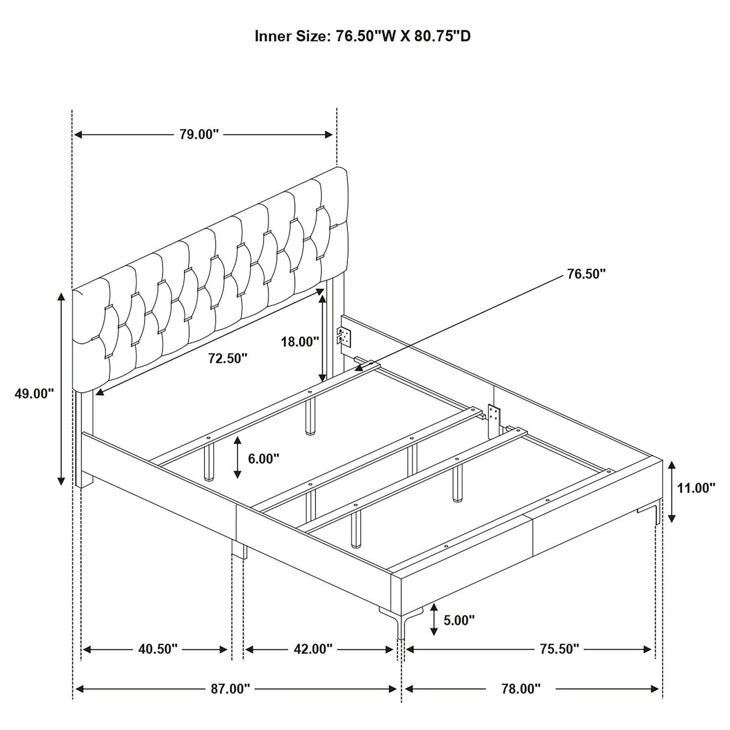 James White Upholstered King Bed - Modern Comfort