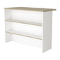 White and Light Pine 3-Tier Shelf Kitchen Island