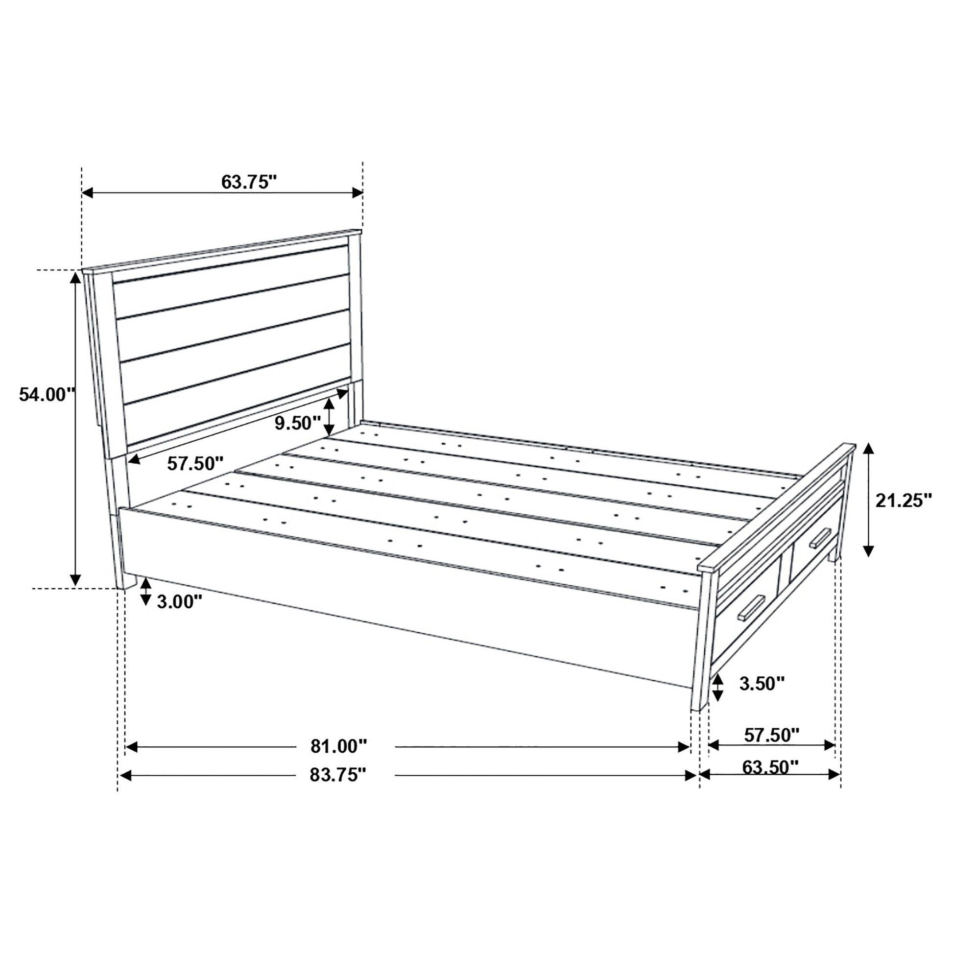 Queen Brown Farmhouse Storage Bed Frame