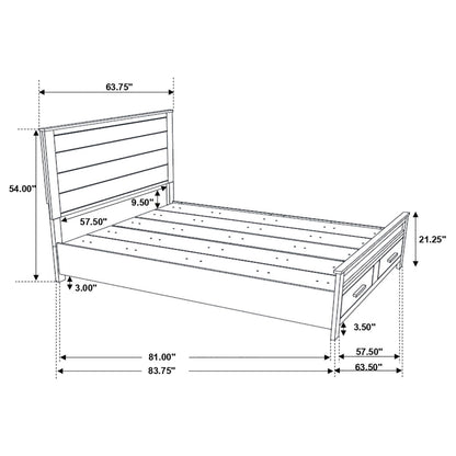Queen Brown Farmhouse Storage Bed Frame
