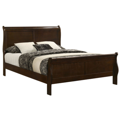 Cappuccino Queen Sleigh Bed with Box Spring Required