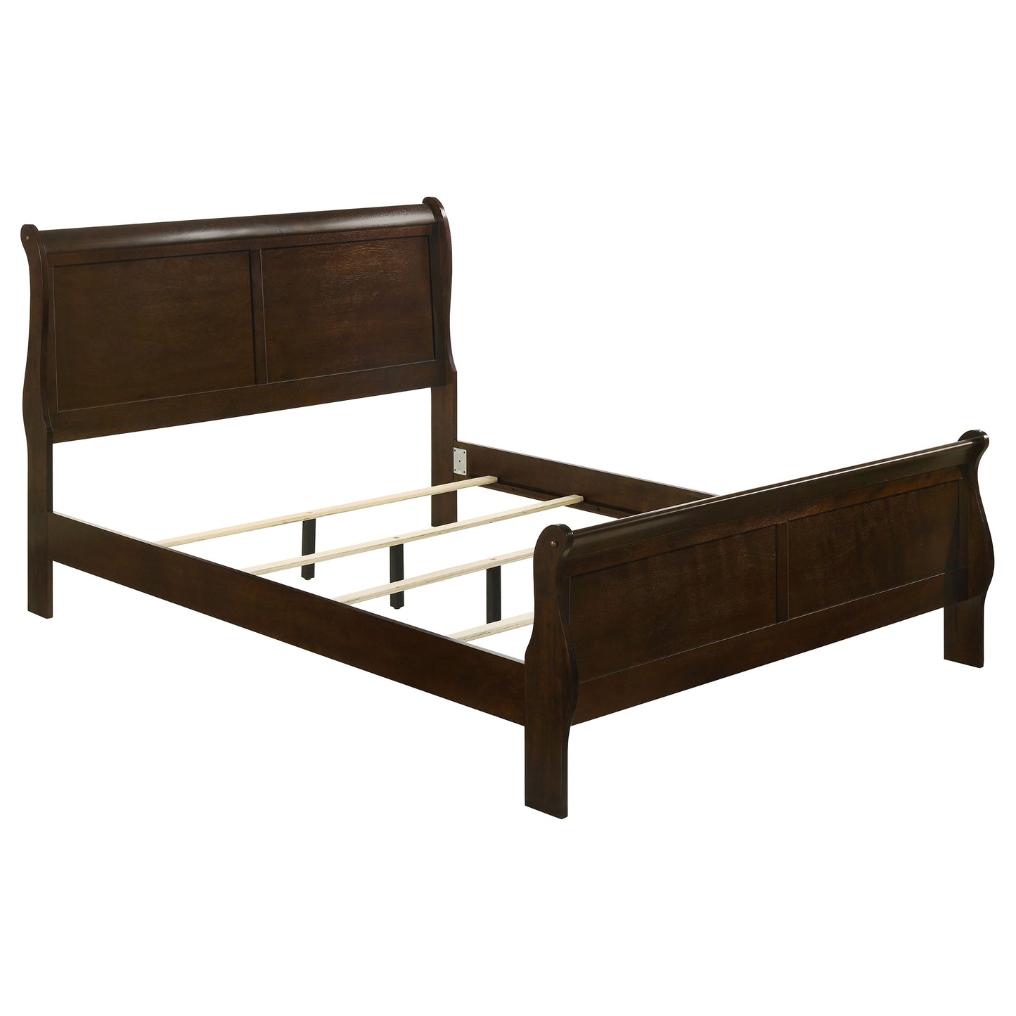 Cappuccino Queen Sleigh Bed with Box Spring Required