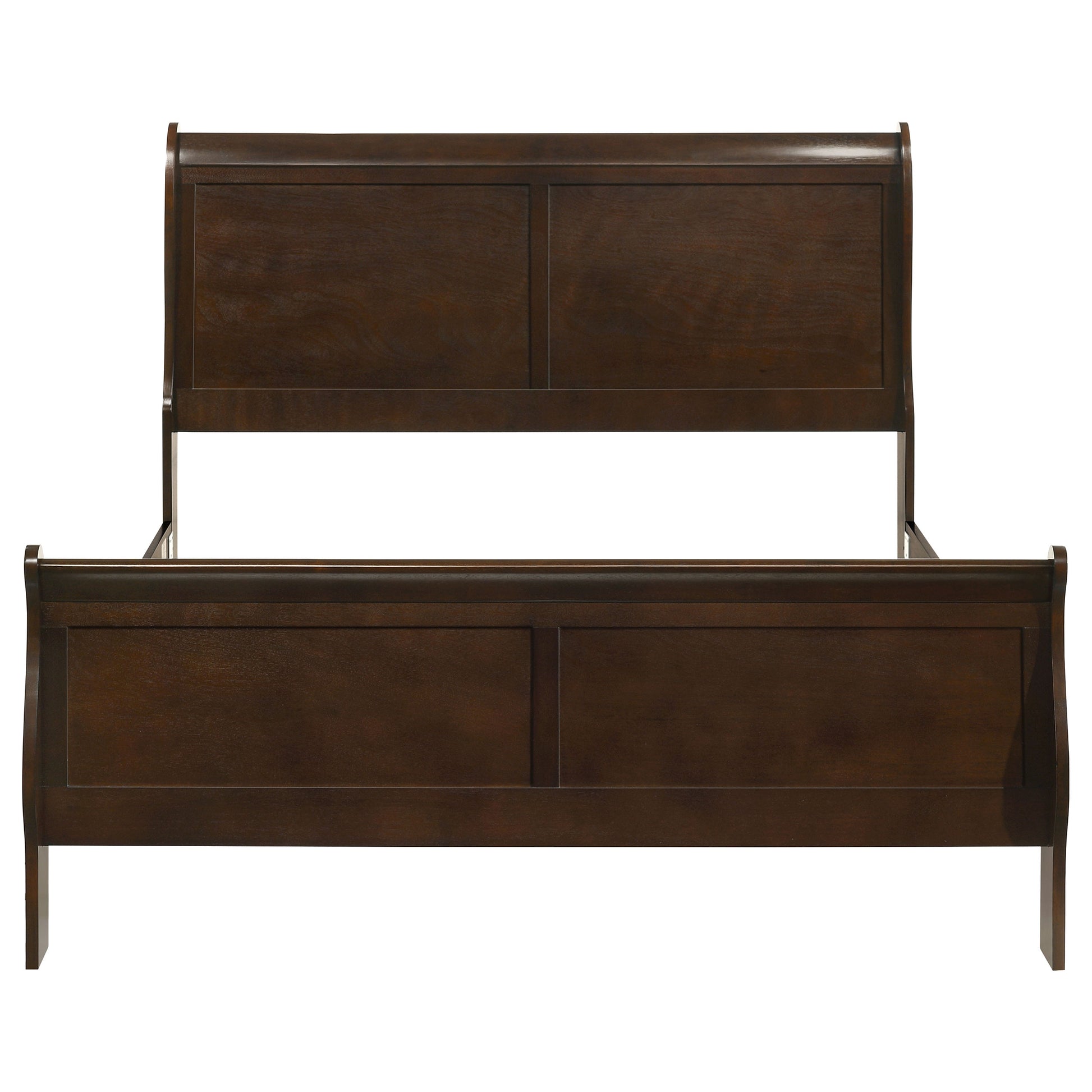 Cappuccino Queen Sleigh Bed with Box Spring Required