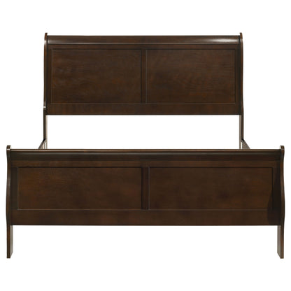 Cappuccino Queen Sleigh Bed with Box Spring Required