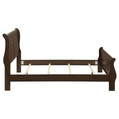Cappuccino Queen Sleigh Bed with Box Spring Required