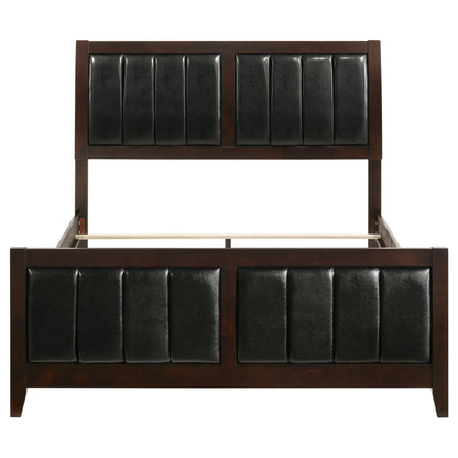 Queen Brown Wood Bed Frame - Modern Panel Design for Bedroom