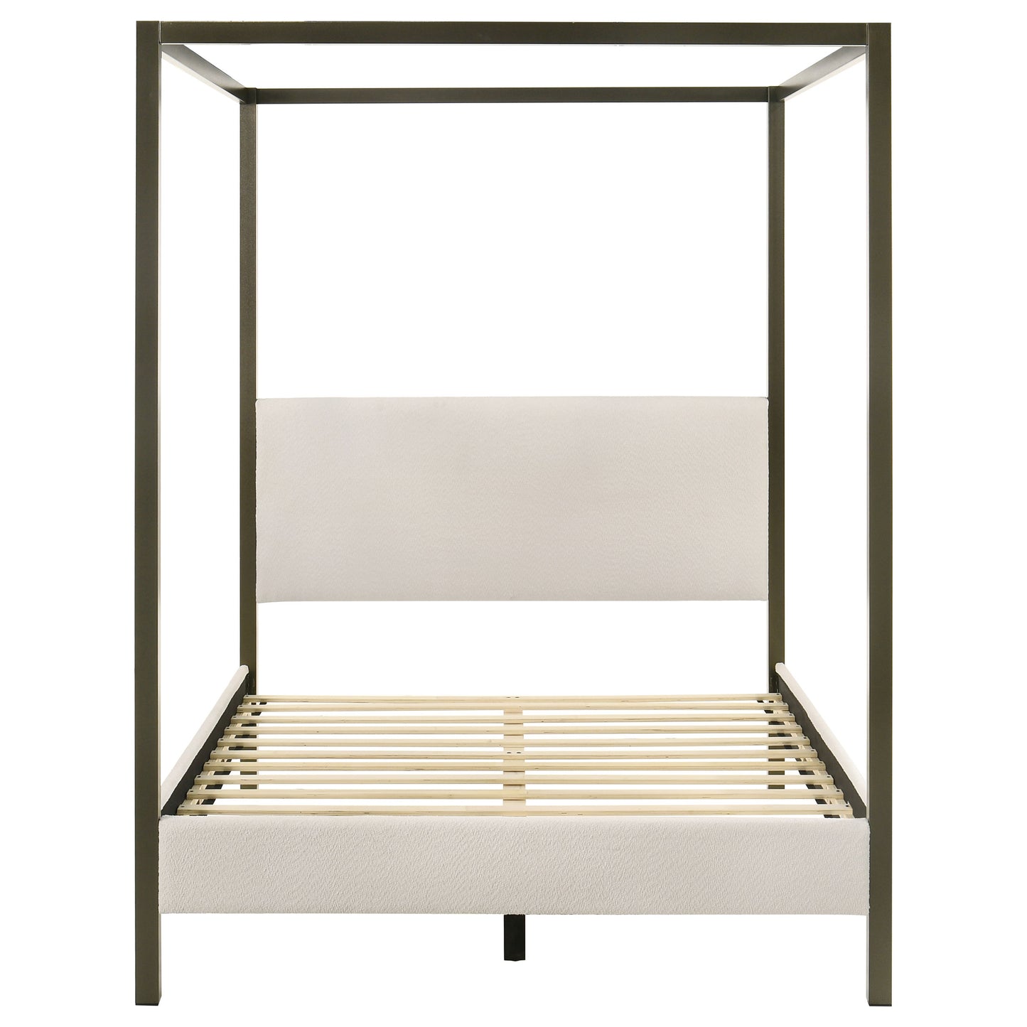 Queen Vanilla White Wood Canopy Bed Frame