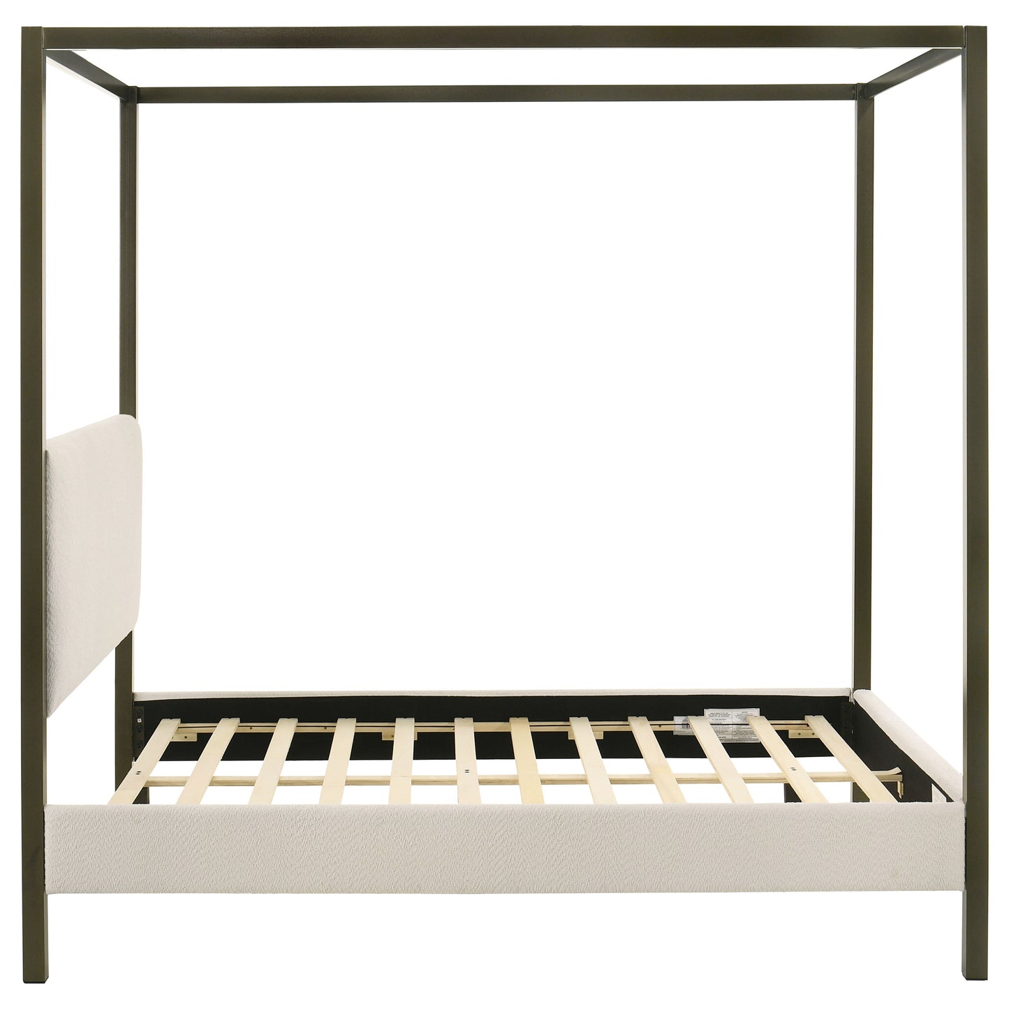 Queen Vanilla White Wood Canopy Bed Frame