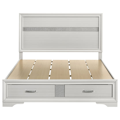 Queen White Wood Storage Bed Frame for Bedrooms