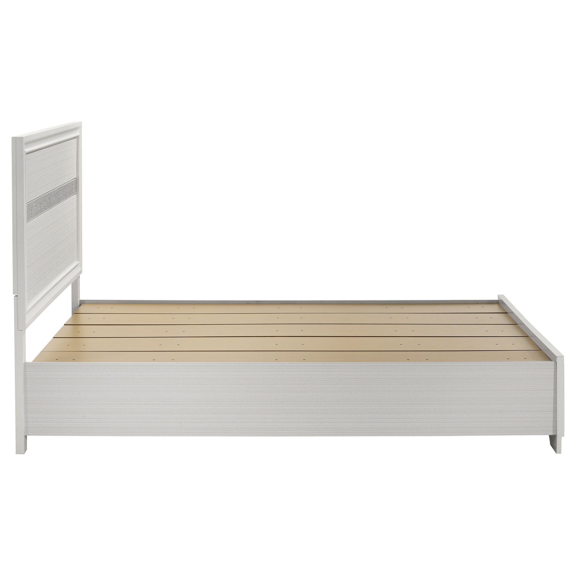 Queen White Wood Storage Bed Frame for Bedrooms