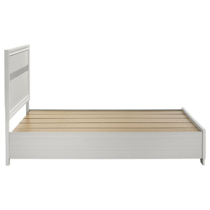 Queen White Wood Storage Bed Frame for Bedrooms