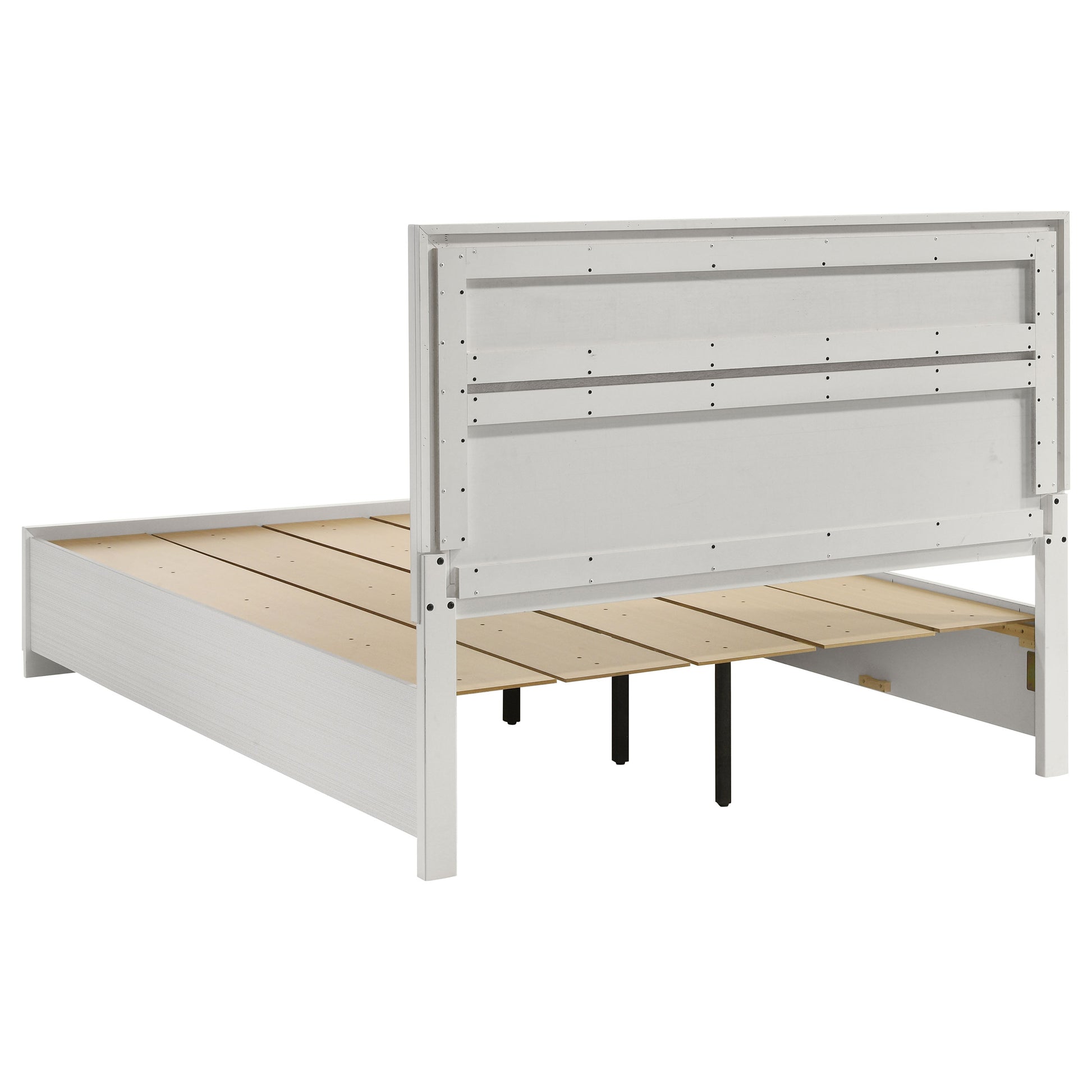 Queen White Wood Storage Bed Frame for Bedrooms