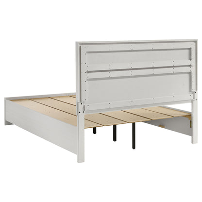 Queen White Wood Storage Bed Frame for Bedrooms