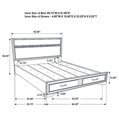 Queen White Wood Storage Bed Frame for Bedrooms