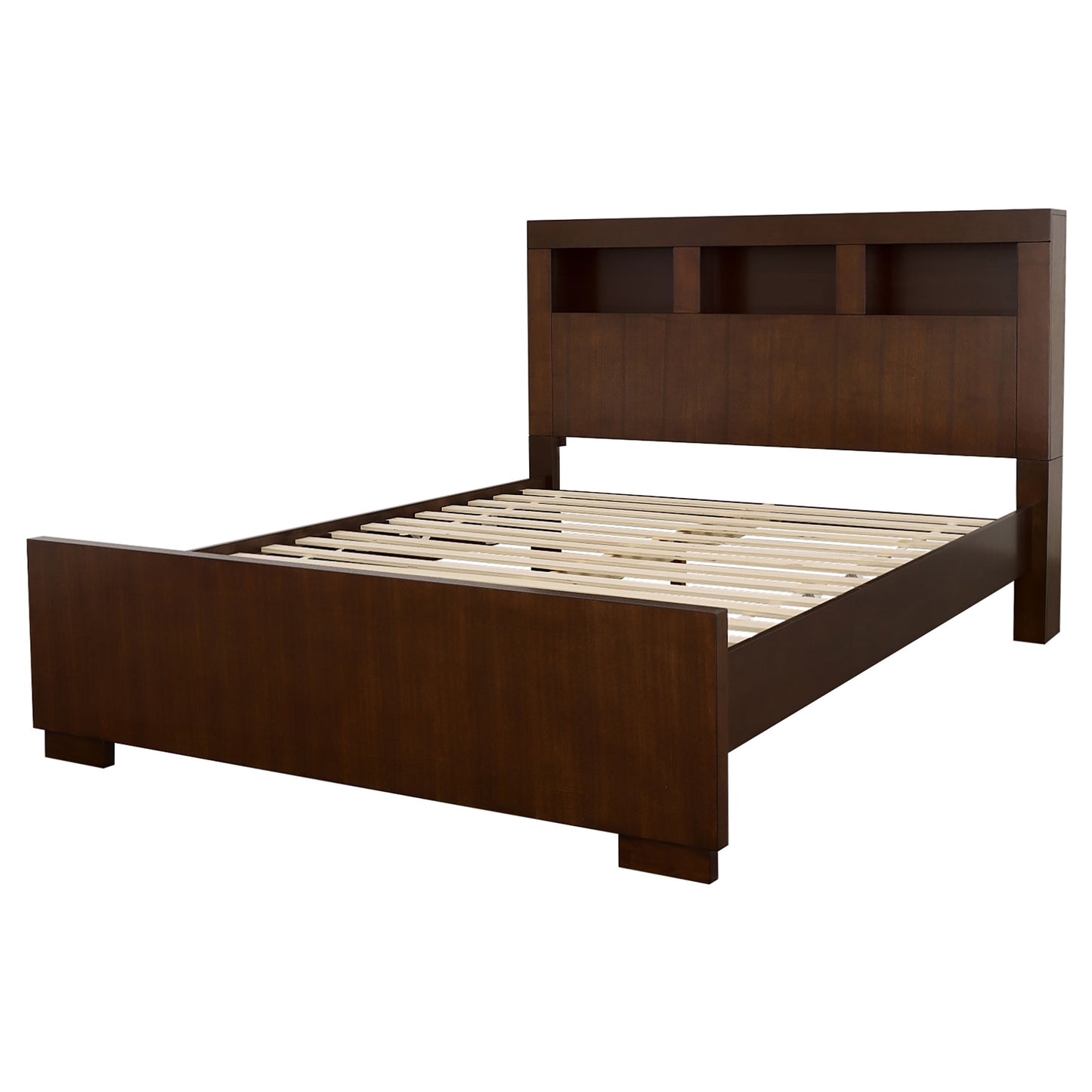 Cappuccino Storage Bookcase Bed - King Size