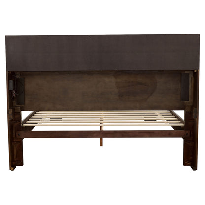 Cappuccino Storage Bookcase Bed - King Size