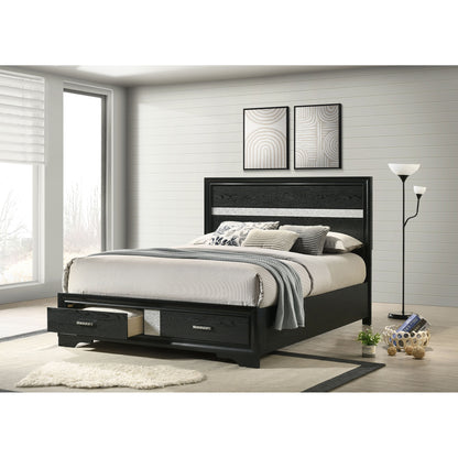 Orchid Black Queen Storage Panel Bed