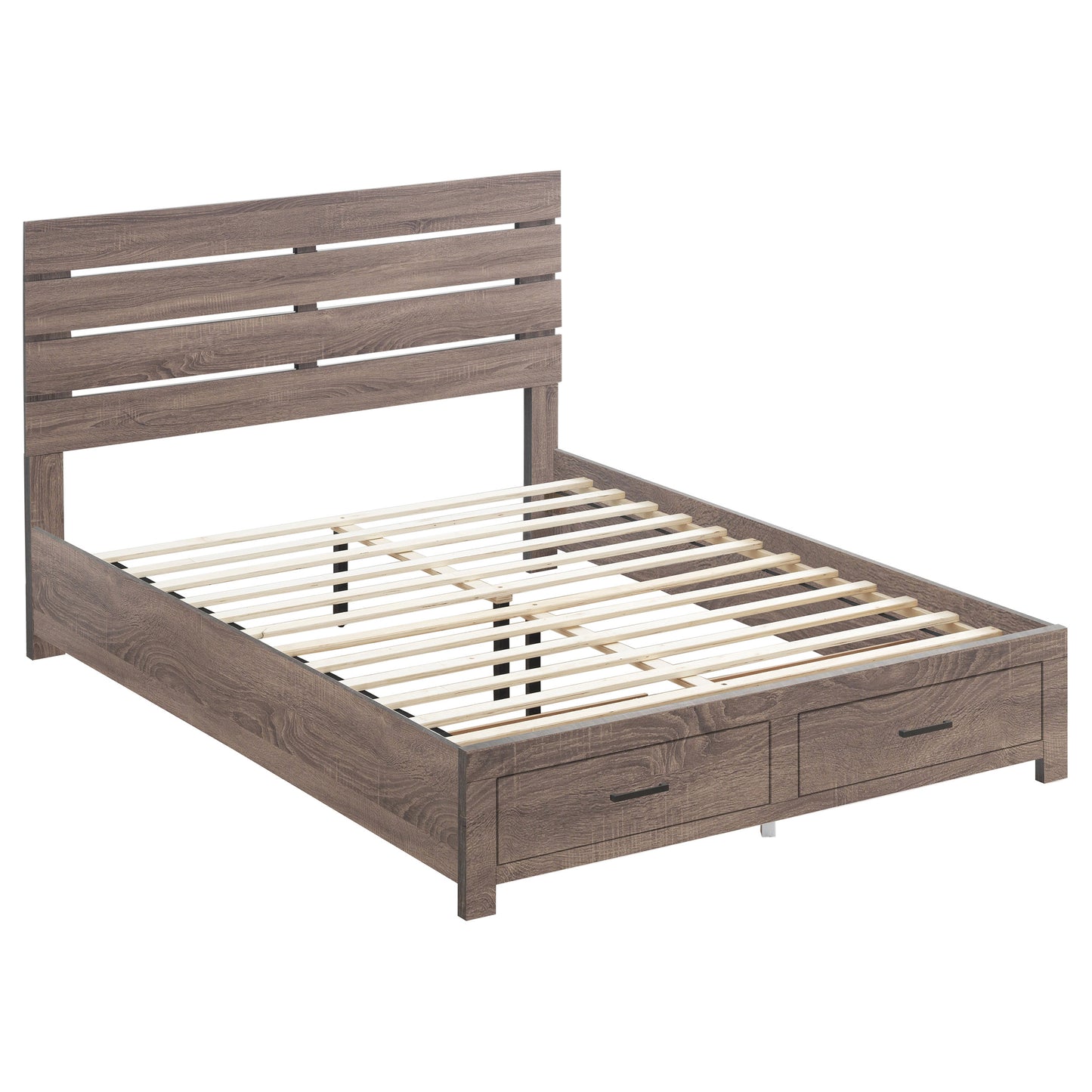 King Size Oak Barrel Panel Bed Frame