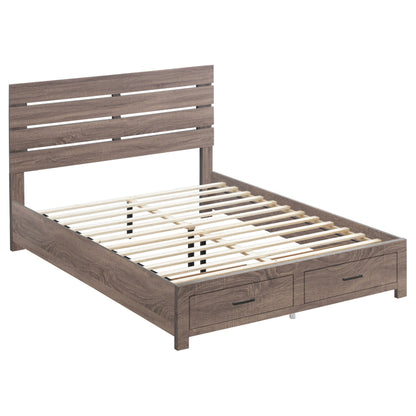 King Size Oak Barrel Panel Bed Frame