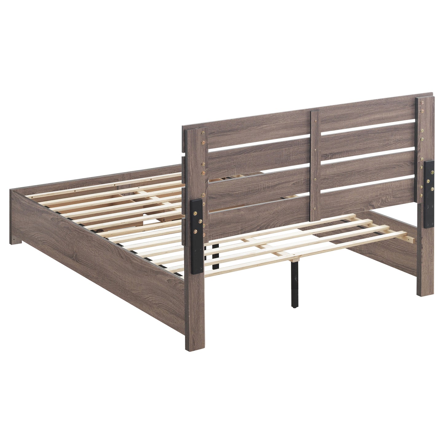 King Size Oak Barrel Panel Bed Frame
