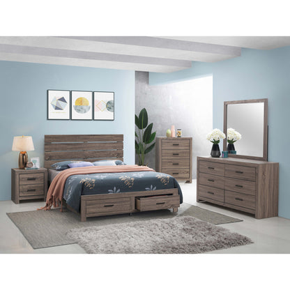 King Size Oak Barrel Panel Bed Frame