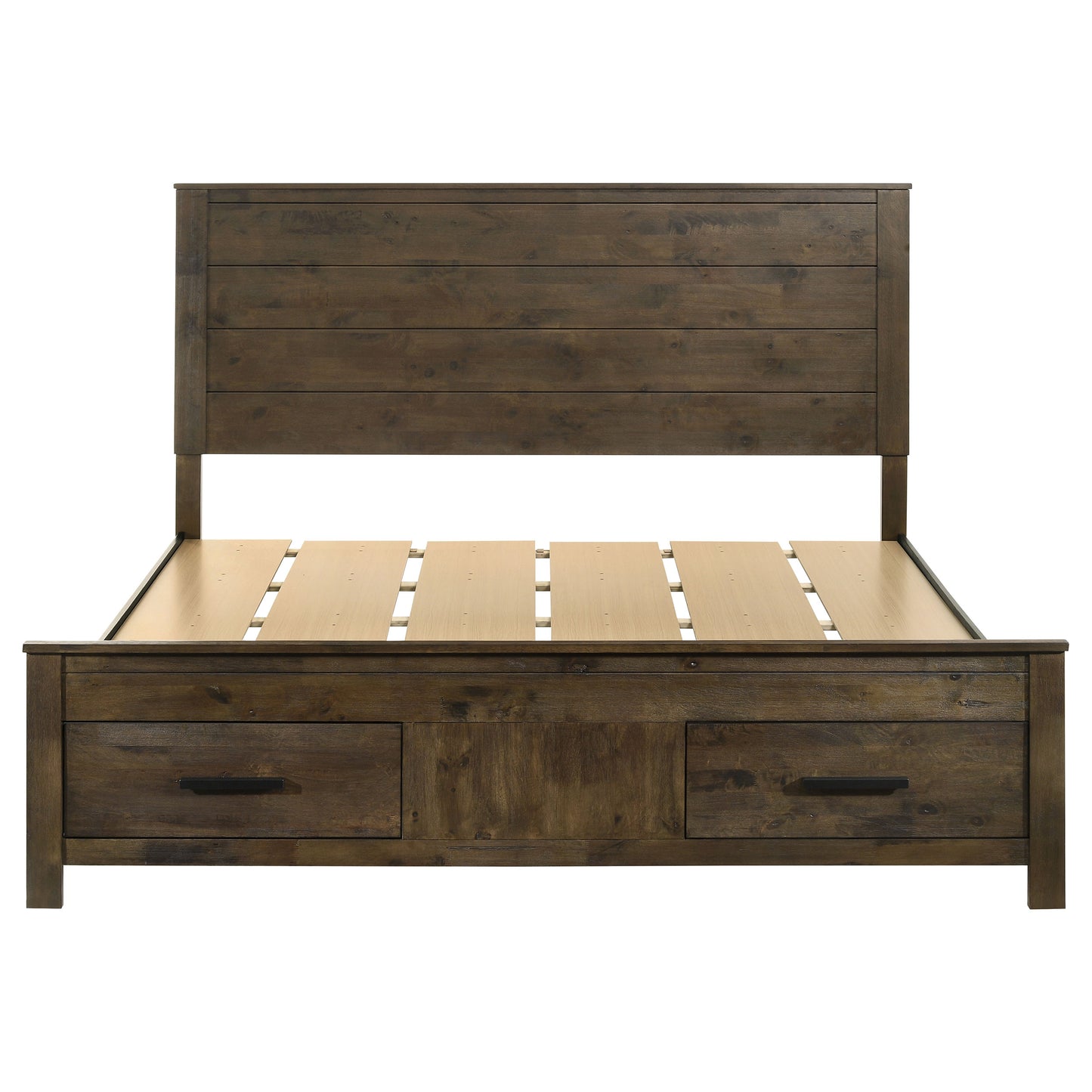 Golden Brown Eastern King Storage Bed - No Box Spring Needed for Bedroom
