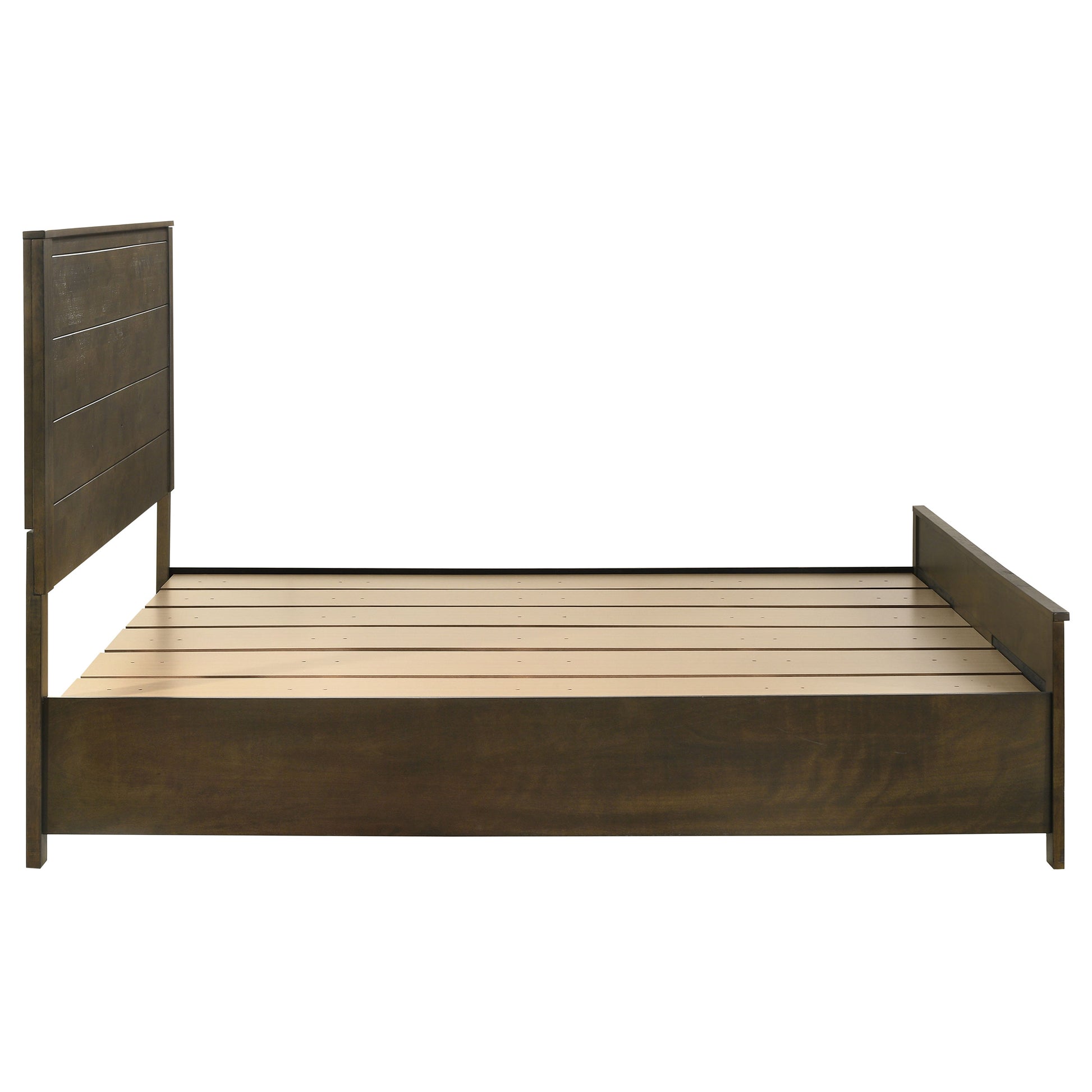 Golden Brown Eastern King Storage Bed - No Box Spring Needed for Bedroom