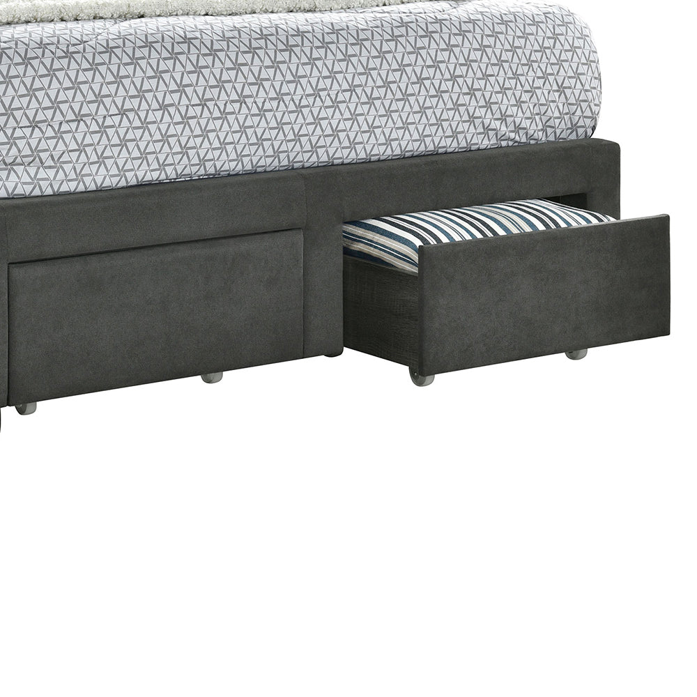 Newport Grey Storage Bed - King Size, Box Spring Free