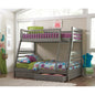 Keira Grey 2-Drawer Wood Twin Over Full Bunk Bed