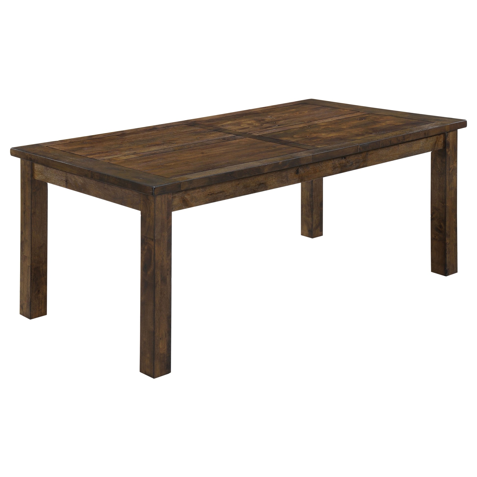 Rustic Brown Asian Hardwood Dining Table Set for Farmhouse Style