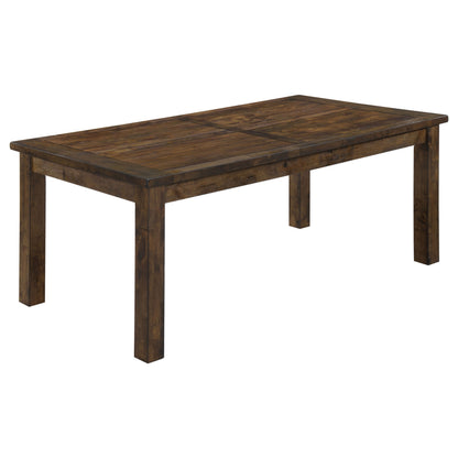 Rustic Brown Asian Hardwood Dining Table Set for Farmhouse Style
