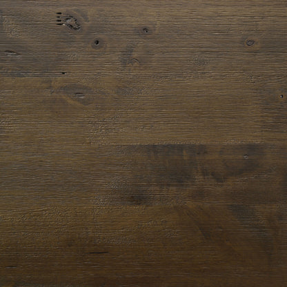 Rustic Brown Asian Hardwood Dining Table Set for Farmhouse Style