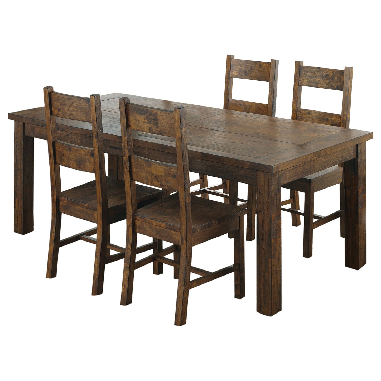 Rustic Brown Wood Dining Table Set for Farmhouse Dining Room