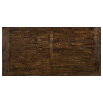 Rustic Brown Wood Dining Table Set for Farmhouse Dining Room