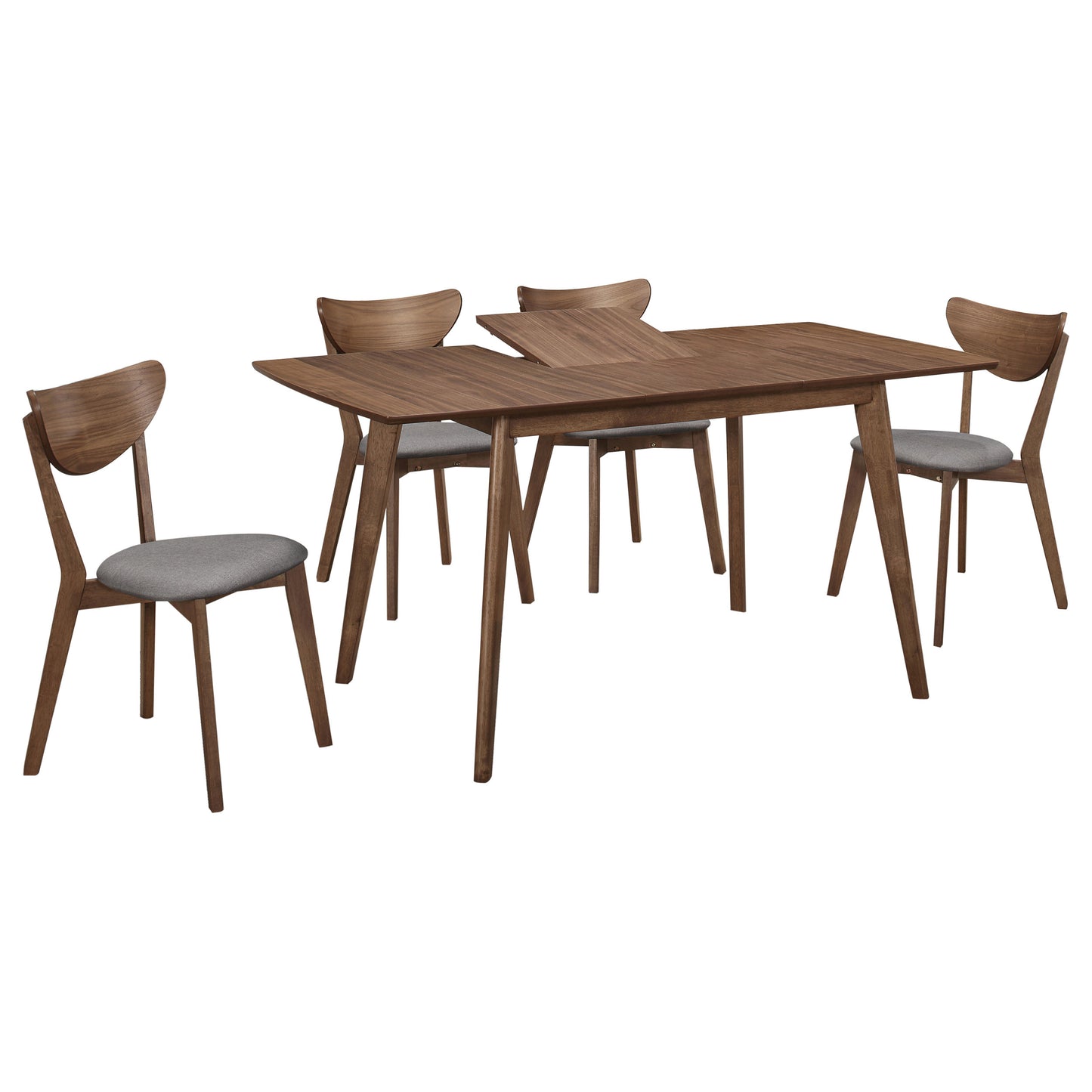 Natural Walnut Dining Table Set - 5 Piece for Dining Room