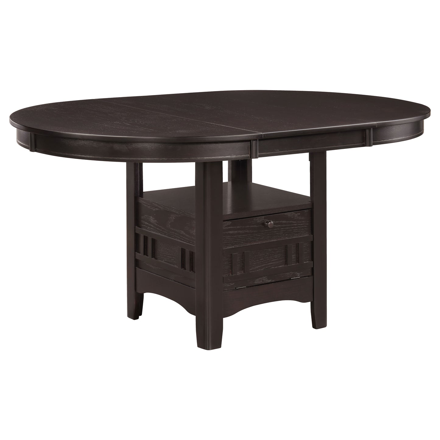 Espresso Oval Dining Room Set with Storage for Family Meals