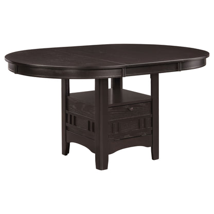 Espresso Oval Dining Room Set with Storage for Family Meals