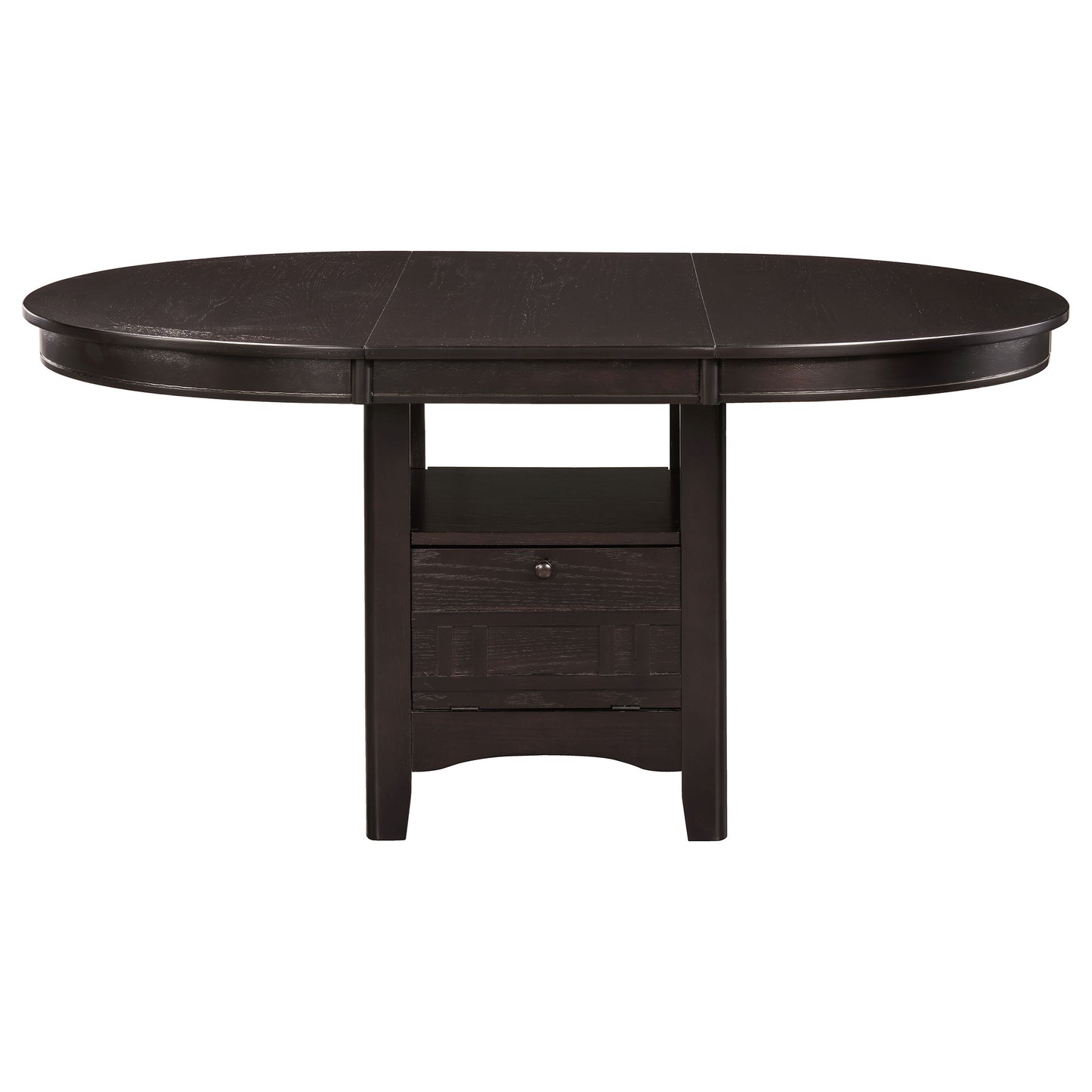 Espresso Oval Dining Room Set with Storage for Family Meals