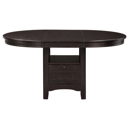 Espresso Oval Dining Room Set with Storage for Family Meals