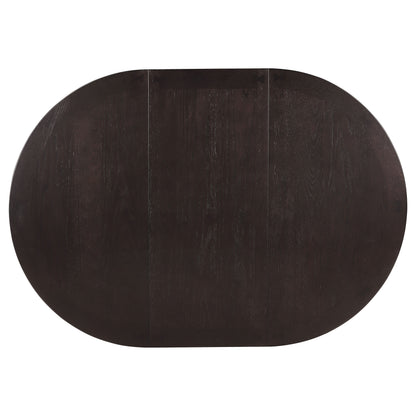Espresso Oval Dining Room Set with Storage for Family Meals