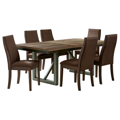 6-Person Extendable Walnut Dining Table Set