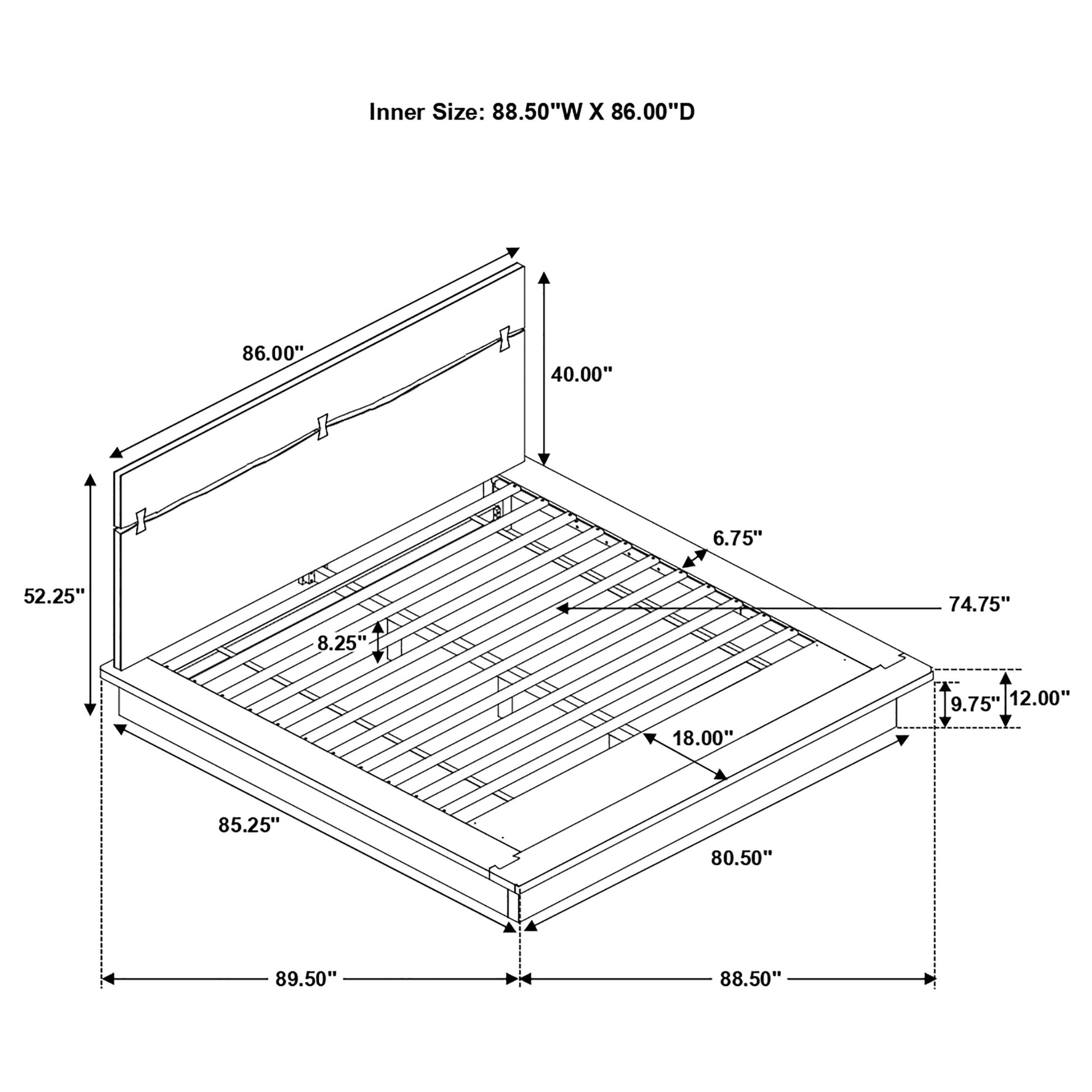 King Size Walnut Farmhouse Bed Frame
