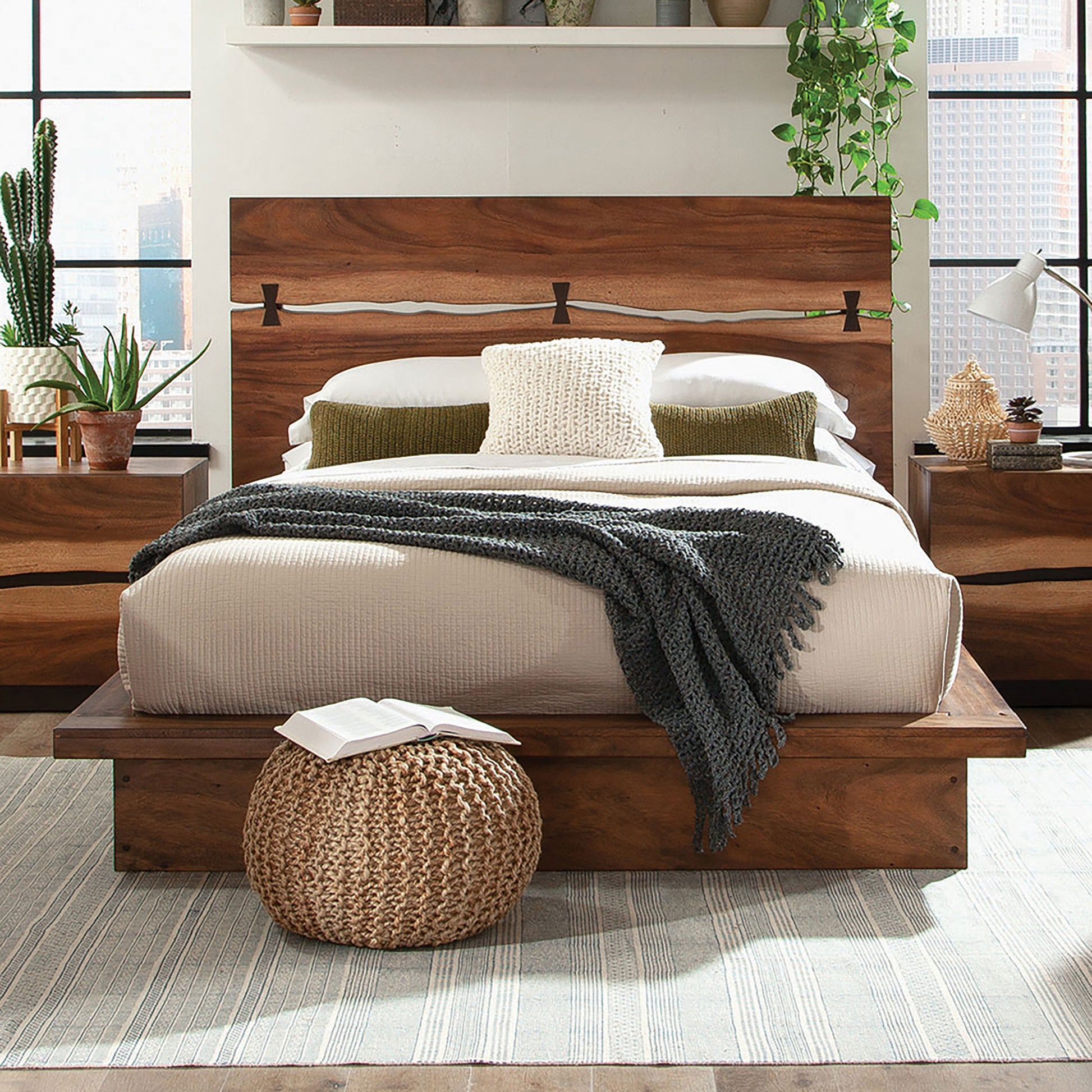 Mallory Smokey Walnut Eastern King Platform Bed