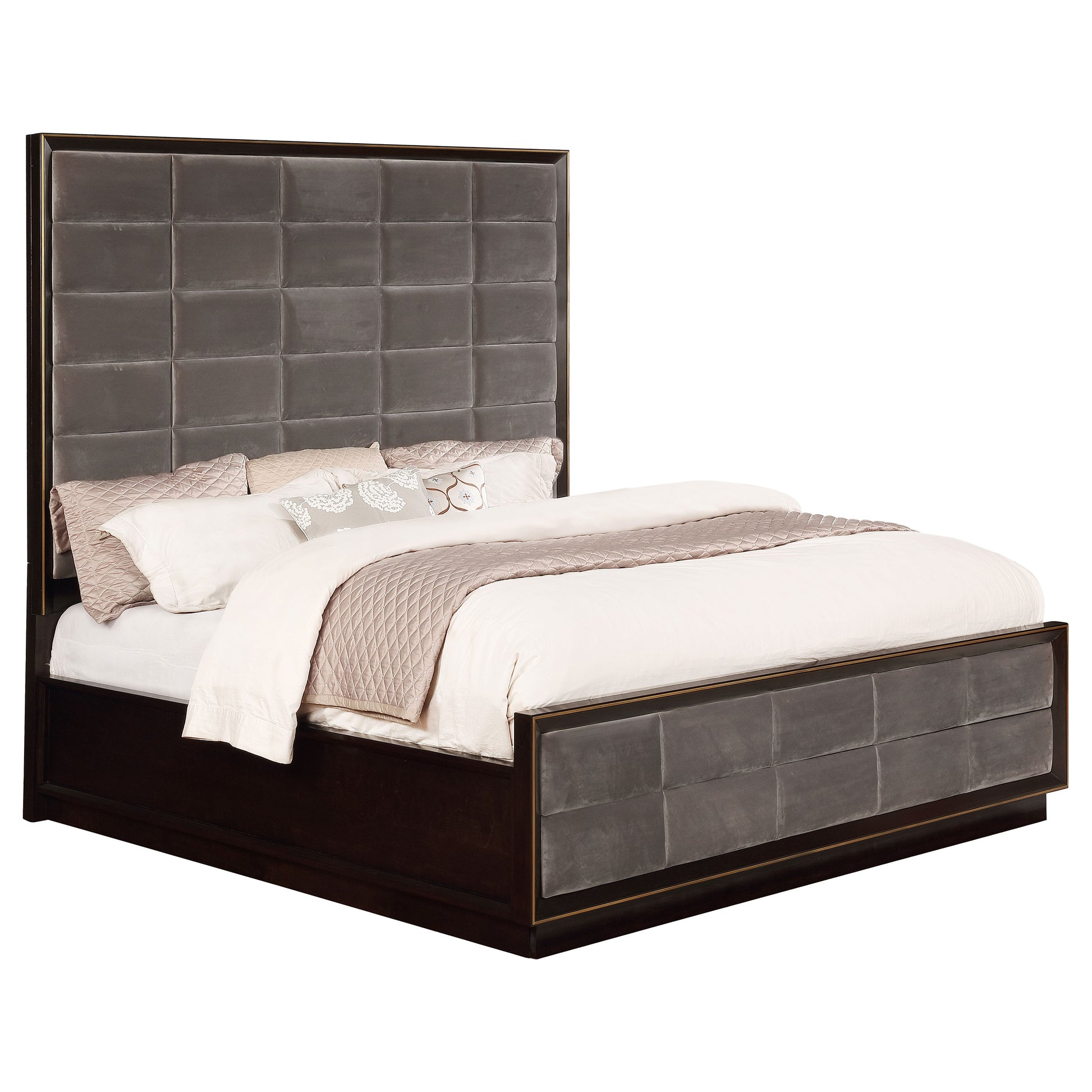 King Size Grey Wood Bed Frame for Bedrooms
