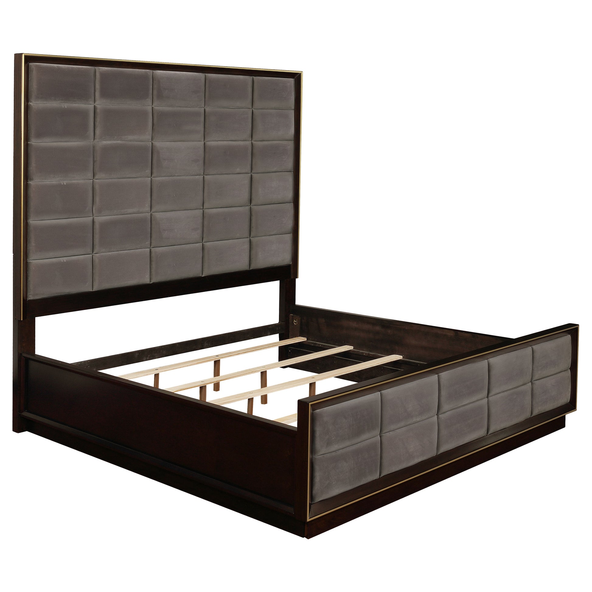 King Size Grey Wood Bed Frame for Bedrooms