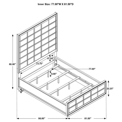 King Size Grey Wood Bed Frame for Bedrooms
