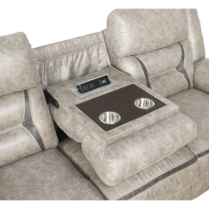 Taupe Motion Sofa - 5 Seat Comfortable Living Room Set