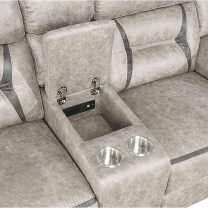 Taupe Motion Sofa - 5 Seat Comfortable Living Room Set