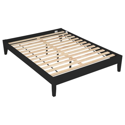 Queen Black Wood Bed Frame No Box Spring