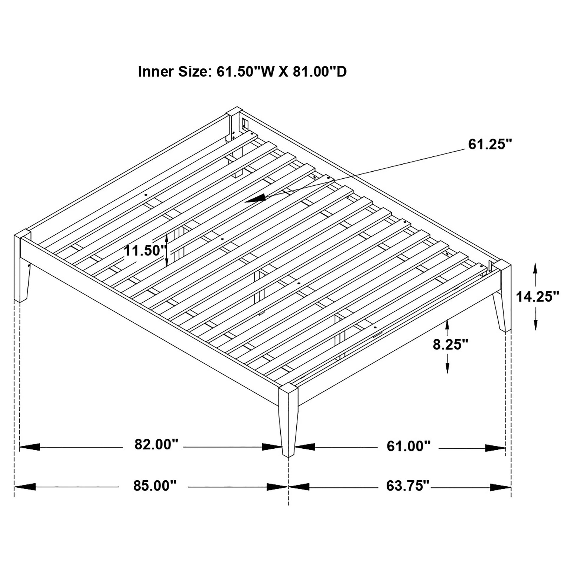 Queen Black Wood Bed Frame No Box Spring